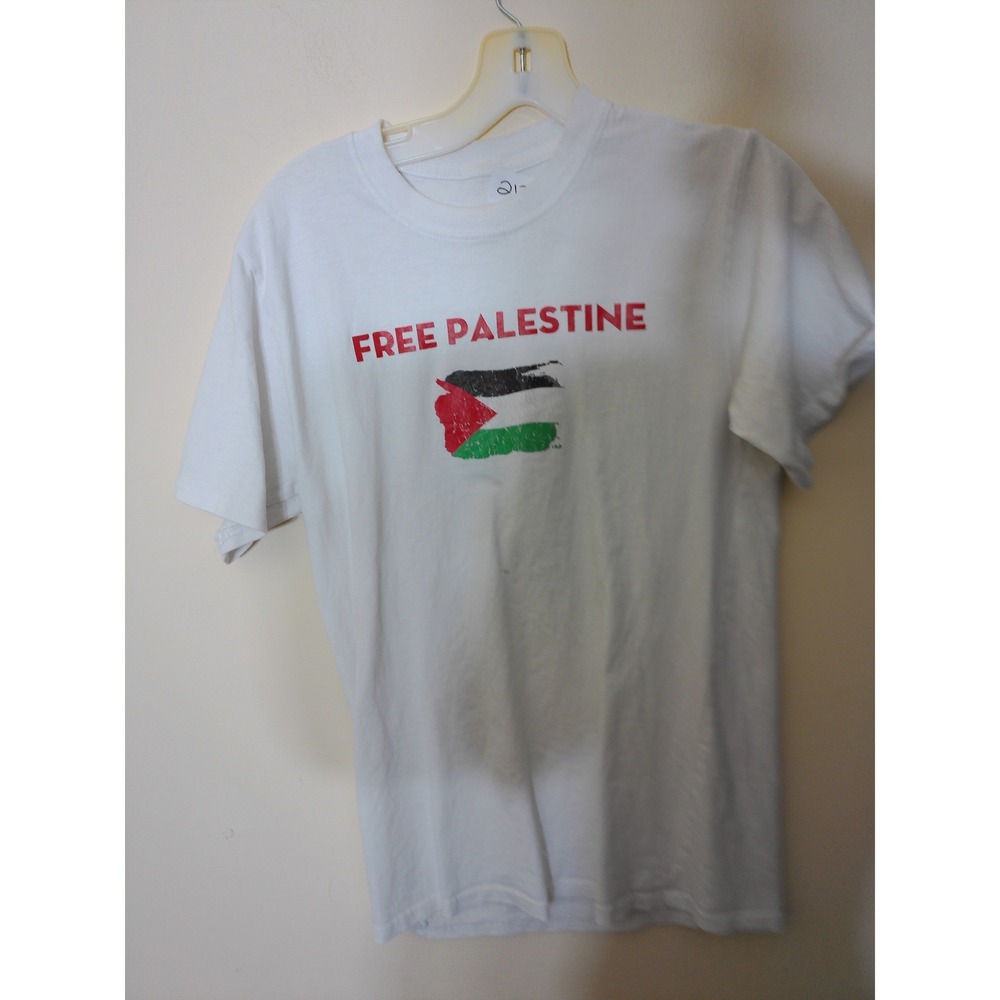 CAIR Free Palestine Graphic T-Shirt Youth White Distressed Activism Tee 2122
